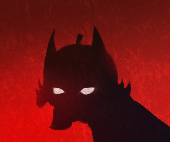Apple Cat as a batman silhouette