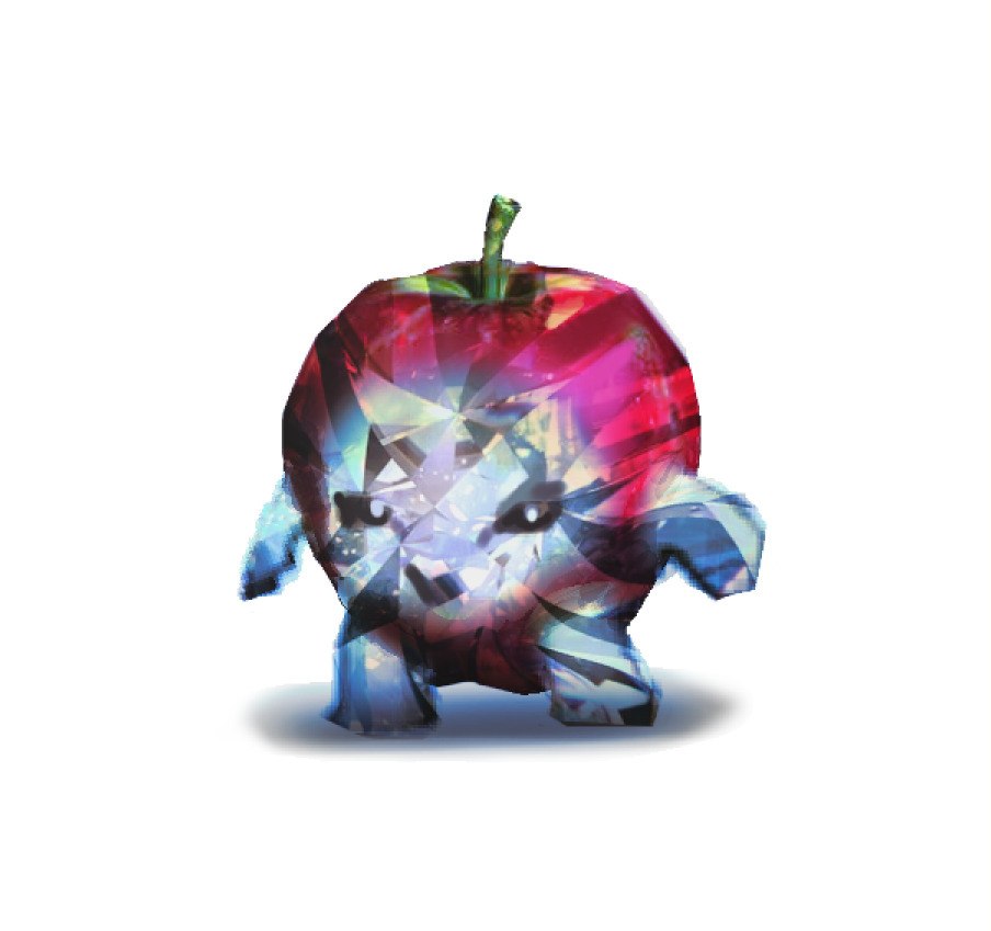 Apple Cat made of diamond