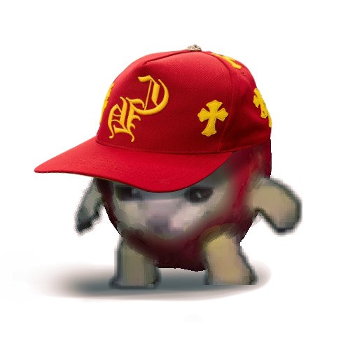 Apple Cat wearing a red cap